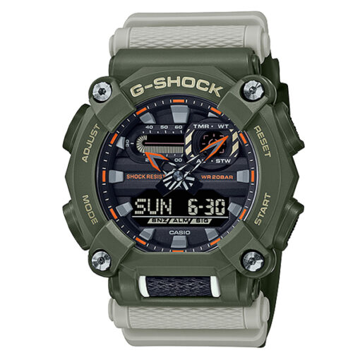 Casio-G-Shock-GA-900HC-3A light green resin band anaqlog digital dial men's dress watch