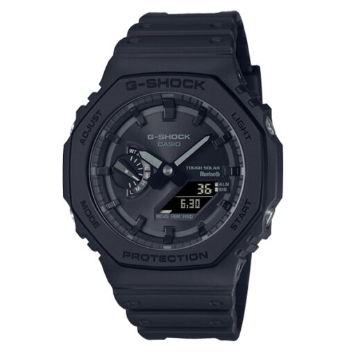 Casio-G-Shock-GA-B2100-1A1 black resin band black dial solar powered sports watch