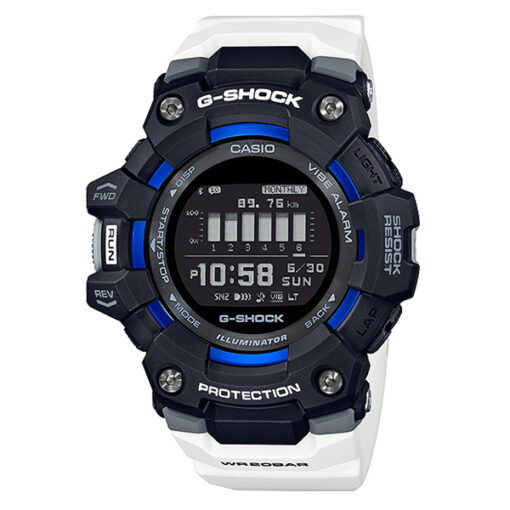 Casio-G-Shock-GBD-100-1A7 white resin band multi function dial GPS tracker feature youth wrist watch