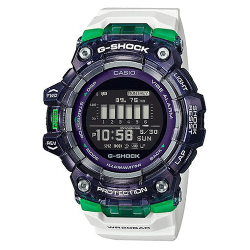 Casio-G-Shock-GBD-100SM-1A7 white resin band digital dial translucent resin case men's watch