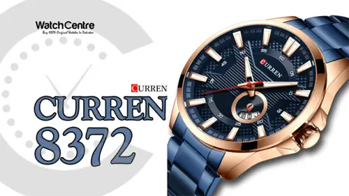 curren 8372 blue stainless steel men's analog wrist watch video review cover