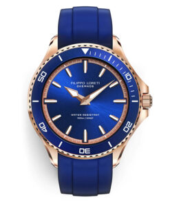 Flippo-Loretti blue resin band blue analog dial men's wrist watch