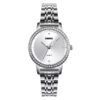 skmei 1311 silver stainless steel silver dial ladies stylish analog watch