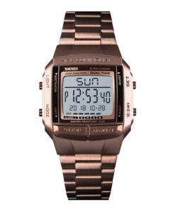 skmei-1381 chrome stainless steel men's digital dress wrist watch