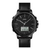 skmei-1652 black leather strap analog digital dial men's wrist watch