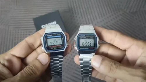 Casio A158WA & A168WA youth vintage watches in silver stainless steel chain video review