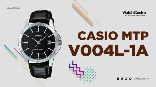 Casio MTP V004L 1A Men's Black Leather Analog Wrist Watch Video Review Cover