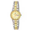 Q&Q BB17-410Y two tone stainless steel golden analog dial ladies gift watch