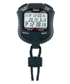 Q&Q HS45J001 digital sports stopwatch in black resin case
