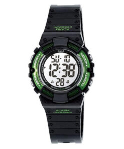 Q&Q M138J001Y green black resin watch digital dial kid's watch