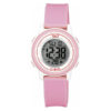 Q&Q-M208J004Y pink resin band round digital dioal ladies wrist watch