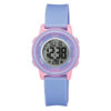 Q&Q M208J005Y purple resin band round digital dial ladies quartz wrist watch