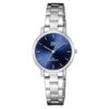Q&Q-QZ01J212Y silver stainless steel blue dial ladies office watch