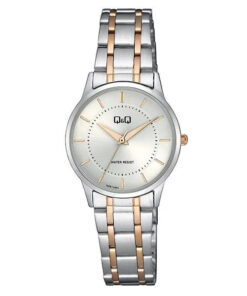 Q&Q-QZ61J401Y two tone stainless steel analog dial ladies gift watch