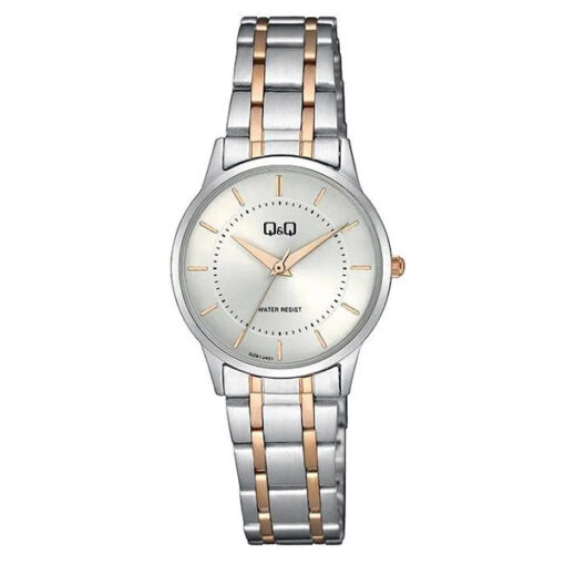 Q&Q-QZ61J401Y two tone stainless steel analog dial ladies gift watch