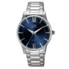 Q&Q S398J212Y silver stainless steel blue dial men's analog dress watch