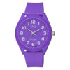 Q&Q-V12A-005VY purple resin band analog dial ladies wrist watch