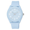 Q&Q-V12A-009VY sky blue resin band classic round analog dial ladies wrist watch