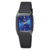 Q&Q-VP48J017Y black resin band blue square dial men's dress watch