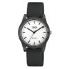 Q&Q VS62J001Y black resin band white analog dial quartz wrist watch