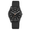 Q&Q VS62J010Y black resin band round analog dial men's wrist watch