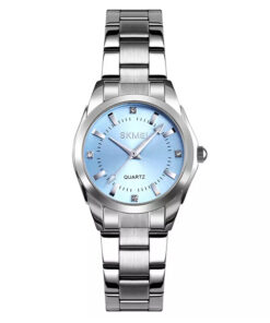 Skmei 1620 silver stainless steel blue dial ladies analog wrist watch