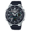 Casio Edifice EFV-C110L-1AV black leather strap grey analog digital dial men's sports watch