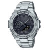 G-Shock GST-B500D-1A1 silver stainless steel chain black analog digital dial men's solar powered hand watch