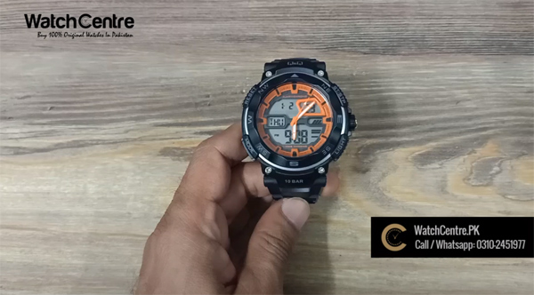 Q&Q GW85J004Y black resin band men's analog digital casual wrist watch