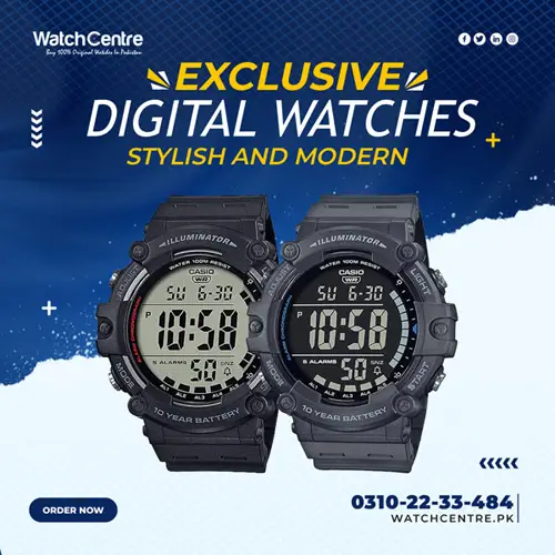 AE 1500WH series Casio round dial digital wrist watch original