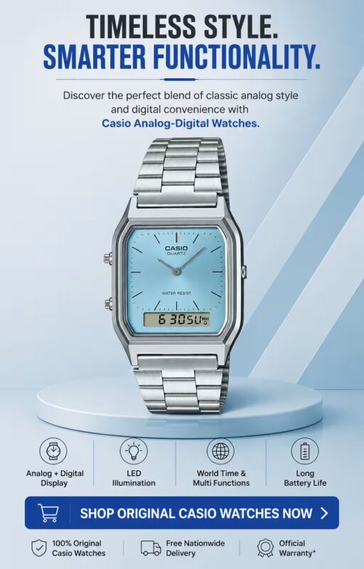 Analog Digital Casio Watches CTA Banner Watch Centre Pakistan