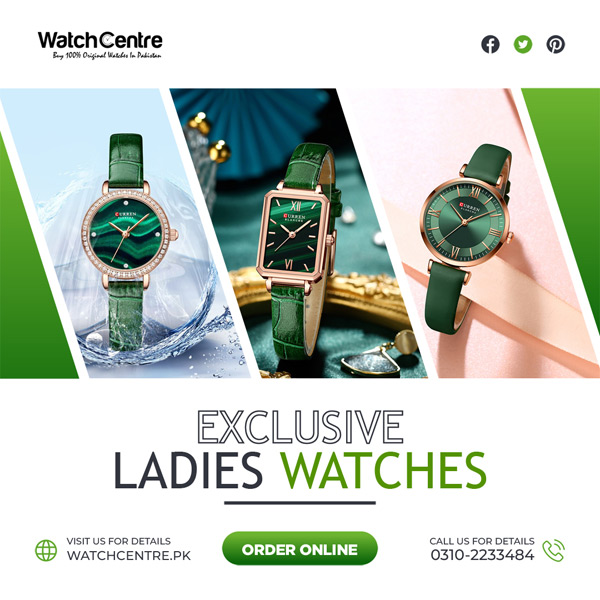 Curren ladies green leather strap budget quartz wrist watches