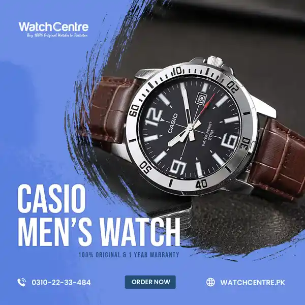 casio mtp-vd01l-1b brown leather strap black analog dial men's wrist watch