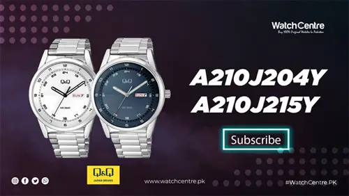 Q&Q A210 Series men's analog dress watches silver steel chain video review
