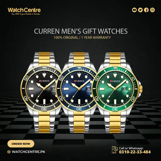 8388 rolex like design Curren men's two tone chain and black green blue attractive dial gift watches for wedding engagement birthdays