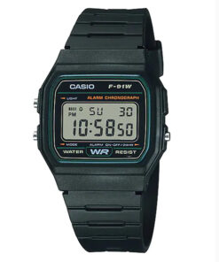 Casio F-91W-3D black resin band vintage series digital square wrist watch