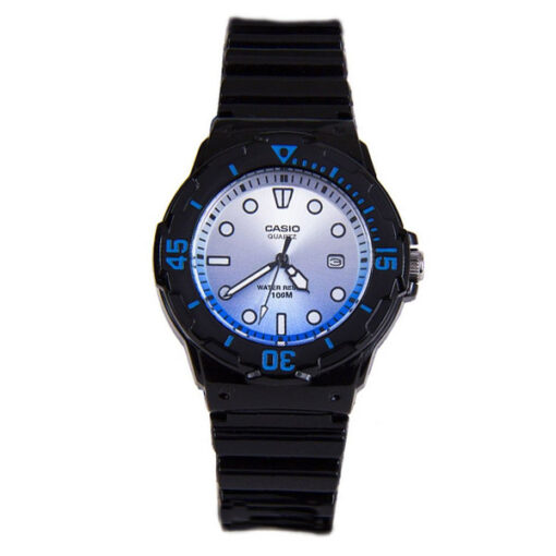 Casio LRW-200H-2E black resin band blue analog dial ladies quartz watch