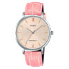 Casio LTP-VT01L-4B pink leather strap roman dial ladies stylish wrist watch