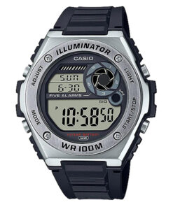 Casio MWD-100H-1A black resin band round digital dial men's wrist watch