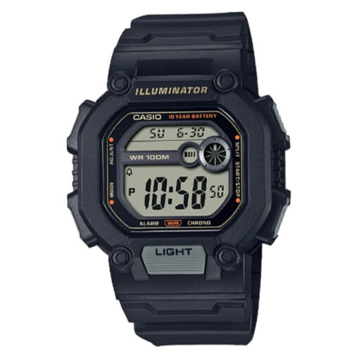 Casio W-737HX-1A black resin band men's digital sports wrist watch with 100m water resistance