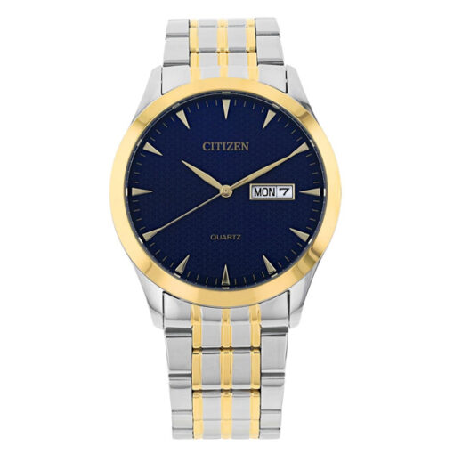 Citizen DZ5014-53L two tone stainless steel chain blue analog dial men's gift watch