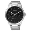 Citizen AO9040-52E silver stainless steel chain black multi-hand dial men's eco drive quartz watch