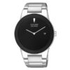 Citizen AU1060-51E silver stainless steel chain black analog dial men's eco drive wrist watch