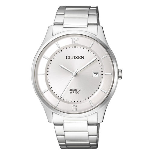 Citizen BD0041-89A silver stainless steel chain round analog dial date display men's wrist watch