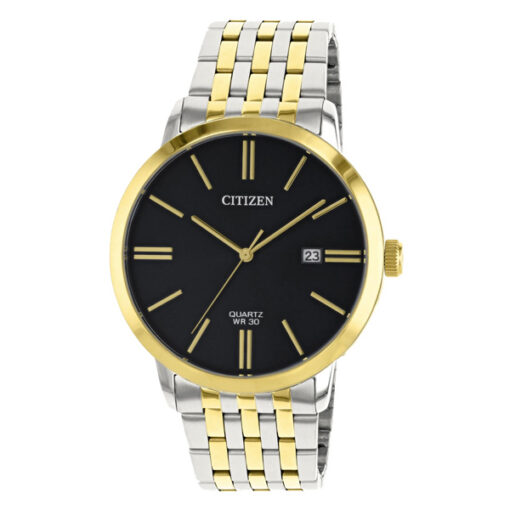 Citizen DZ0004-54E two tone stainless steel black numeric analog dial men's dress watch