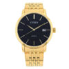 Citizen DZ0042-55E golden stainless steel chain black round analog dial men's dress watch
