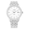 Citizen DZ0050-57A silver stainless steel chain white analog dial men's wrist watch with date feature on dial