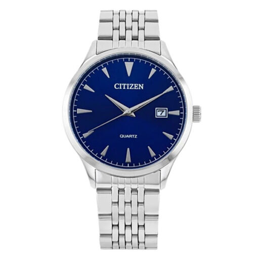 Citizen DZ0060-53L silver stainless steel chain blue simple analog dial men's wrist watch