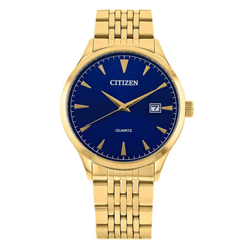 Citizen DZ0062-58L golden stainless steel chain blue analog dial men's luxury gift watch