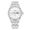 Citizen DZ5000-58A silver stainless steel chain round analog dial date day display men's hand watch